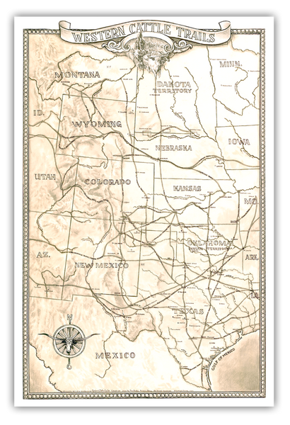 Western Cattle Trails Poster